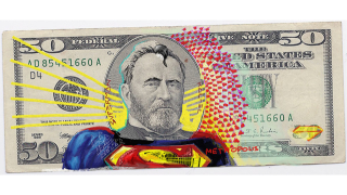 Illustration for article titled The Justice League sells out in this awesome DC superhero money art